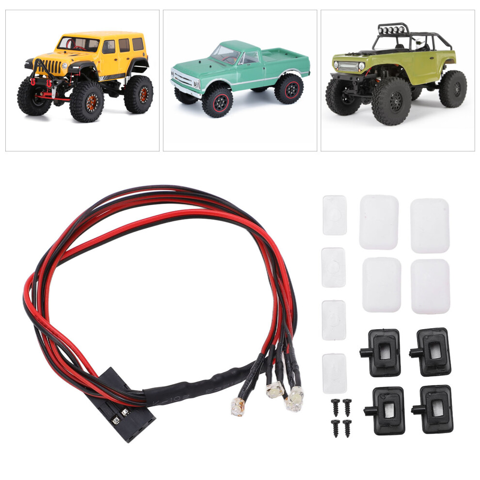 4Led 335Mm Rc Night Headlamps For Axial Scx24 1/24&1/18 Car Light 8731376434909