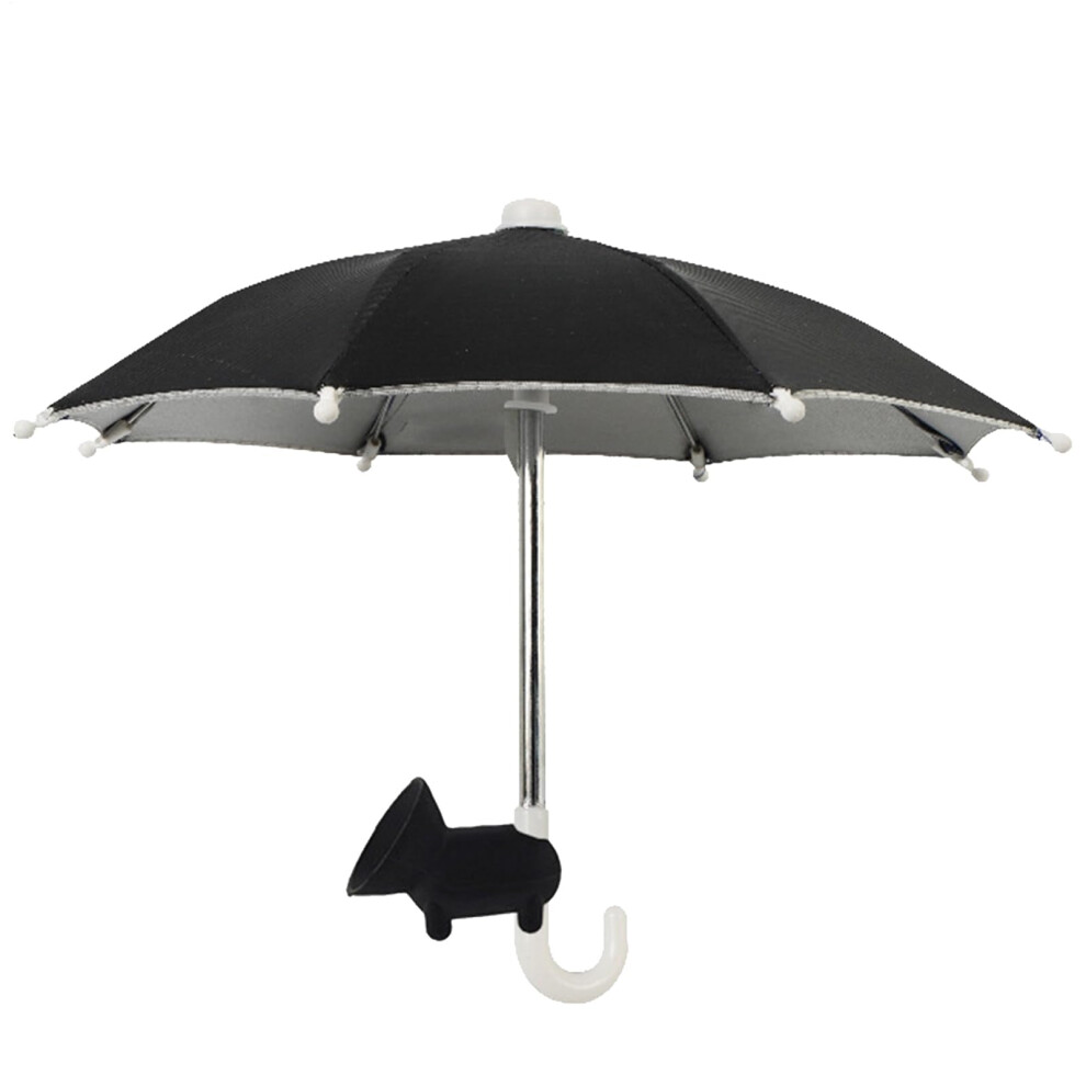 Phone Sun Shade With Uv Protection, Antiglare Waterproof Umbrella, Adjustable Suction Mount, Black 9382693408068