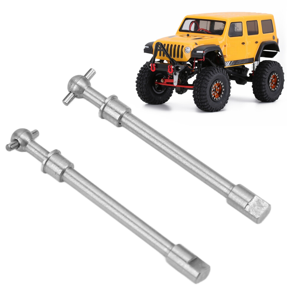 2Pcs Hardened Steel Front Axle Drive Shaft For 1/24 Rc Crawlers, Silver 4961376436236