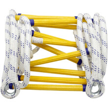 Emergency Fire Escape Ladder 15m Flame Resistant Rope with Carabiners for 3 Story Rescue