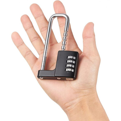 Cabinet Lock,Combination Padlock,Stainless Steel Gym Locker Lock Code Long Adjustable Shackle Lock for School,Gym Black 2