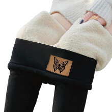 Leggings da donna a vita alta foderati in pile, caldi collant termici invernali per allenamento con supporto push-up per i glutei, design