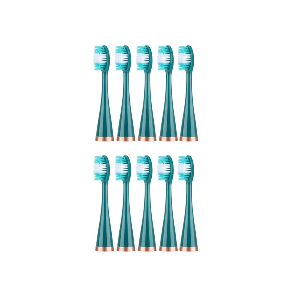 Green 10Pcs Electric Toothbrush Heads Replacement Brush Heads For Electric Toothbrush Whitening Teeth Brush,