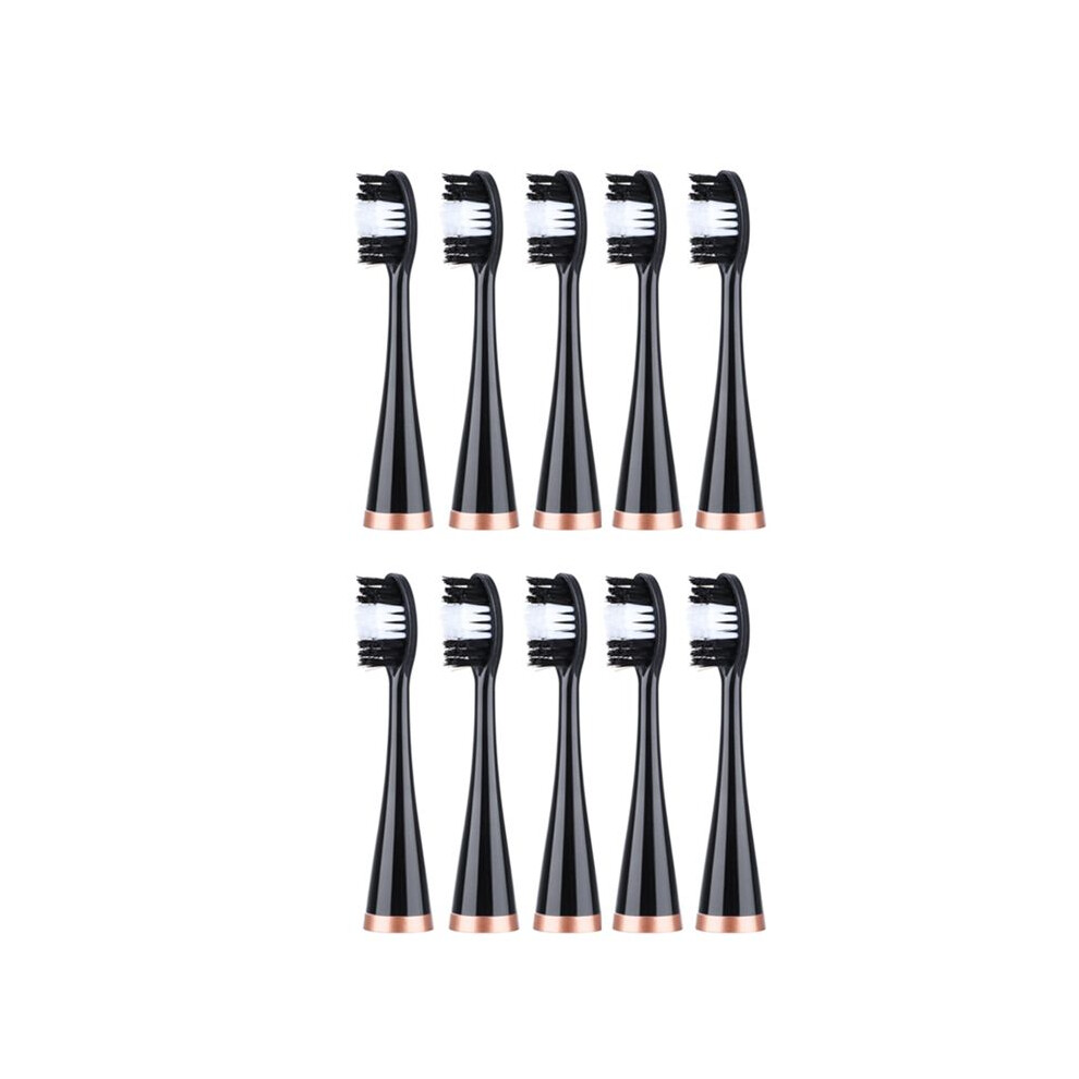 Black 10Pcs Electric Toothbrush Heads Replacement Brush Heads For Electric Toothbrush Whitening Teeth Brush,