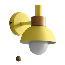 Applique murale LED avec interrupteur, applique en bois, éclairage intérieur, décoration pour chambre à coucher, salon, avec ampoule D