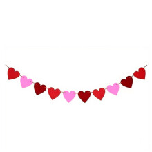 (Set Of 10 Pcs) Valentinstag-Filz-Liebesbanner.Hissen der Parteifahne.Pfirsich-Herz-Dekoration.Hochzeit EngaSynthetic Gemstoneent Red