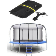 14FT Trampoline Safety Net with Zipper and Buckle, Universal Round Replacement Net for 8 Poles