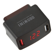 Universales Auto-OBD-Ladegerät DC 12-24V Dual USB LED-Display | ABS + Metall