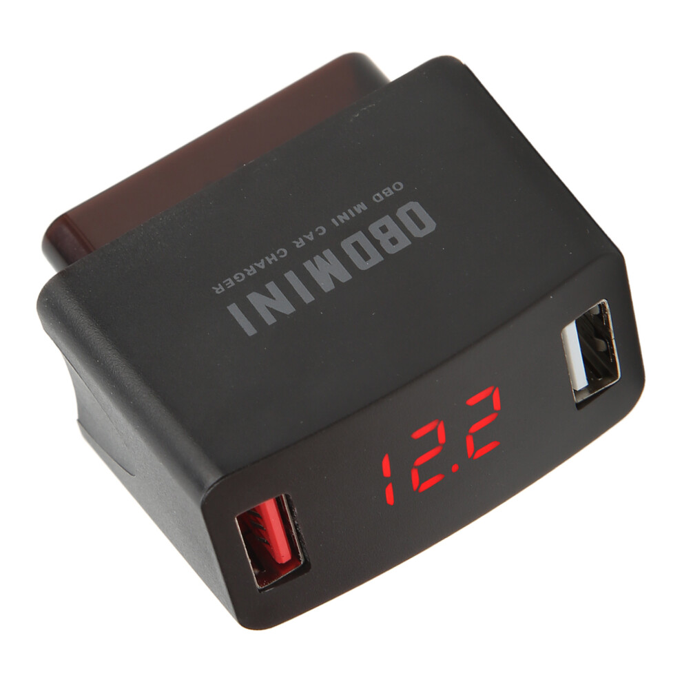 Universal Car Obd Charger Dc12-24V Dual Usb Led Display Adapter 8411376439431