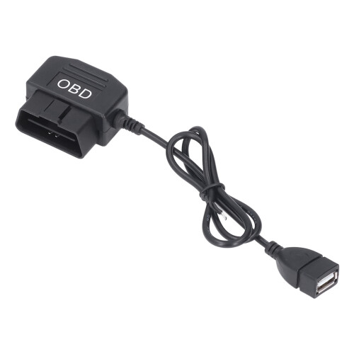 48cm OBD-Netzadapterkabel mit Schalter, 5V/3A, Schwarz