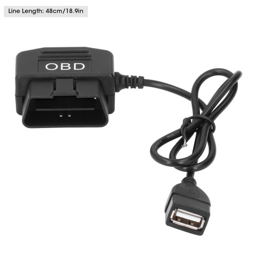 48cm OBD-Netzadapterkabel mit Schalter, 5V/3A, Schwarz 2