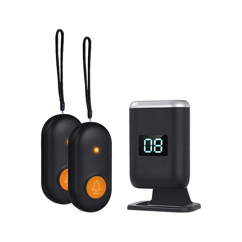 Caregiver Pager Wireless Call Button For Elderly, Alert Button For Seniors At Home With Vibration, Led Display, Mute 6032981985292