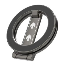Double Sided for Phone Stand Magnetic Phone Ring Holder Kickstand Magnet Grip Road Sign Type-Gray