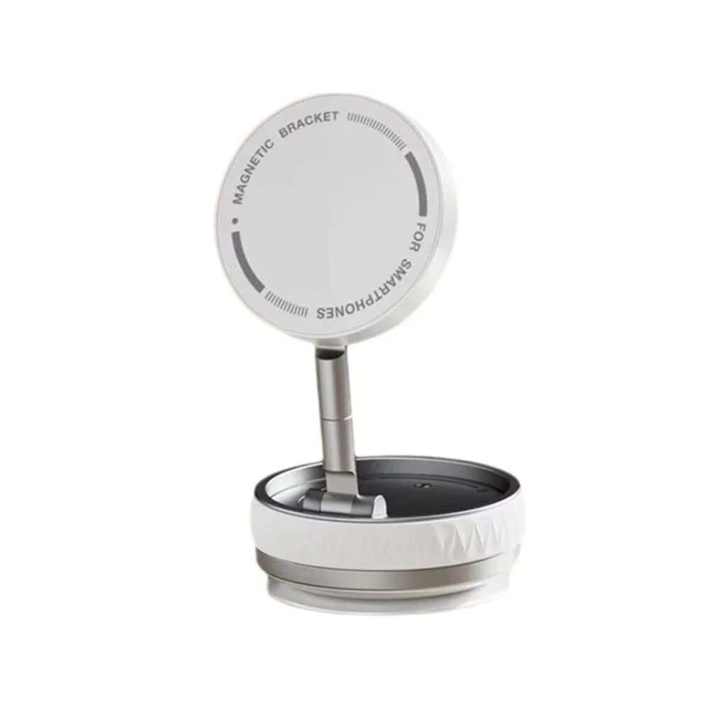 360 Degree Rotating Vacuum Suction Cup Magnetic Mobile Holder Phone Car Suction Folding Navigation Holder White 6032029536486
