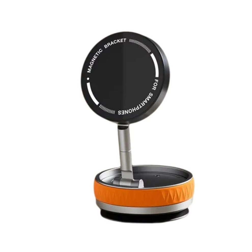 360 Degree Rotating Vacuum Suction Cup Magnetic Mobile Holder Phone Car Suction Folding Navigation Holder Orange 6032447316196