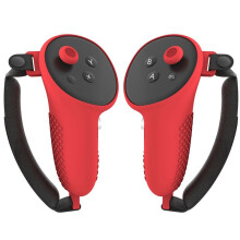 1 Pair Silicone Joystick Covers Non-Slip Controller Grips Cover with Adjustable Strap Anti-Fall for Meta Quest 3 VR B