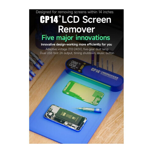 CP14+ LCD Screen Separator with Dust Detection Light for   Display Screen Pre-Heating Remove Pad EU Plug 1