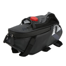 Wasserdichte Fahrradsatteltasche mit LED-Rücklicht, 200 mA, komplett schwarz