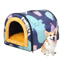 Dog Cave Bed Waterproof Outdoor Cat House with Winter Warm Shelter and Washable AntiSlip Base
