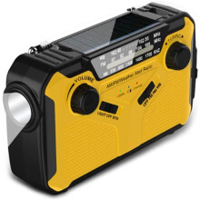 Emergency Radio 5000 Solar Hand Crank Weather Alert AM FM SW with Flashlight and Power Bank Yellow