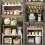 Multi-purpose Storage Shelf for Kitchen Cabinet, Heavy Duty Construction Adjustable Organizer with Double Tier, Expandable Design Stackable Design 6