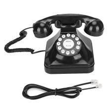 Telefono retrò, telefono fisso vintage con suoneria tradizionale e pulsante di selezione, telefono da tavolo, telefono fisso vecchio stile per la