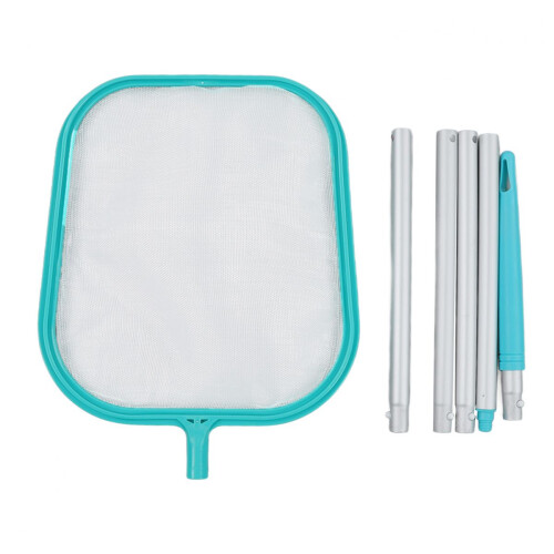 Heavy Duty Pool Skimmer, Fine Mesh Leaf Rake for Efficient Collection, Universal Pole Adapter Ensures Compatibility with All Pools