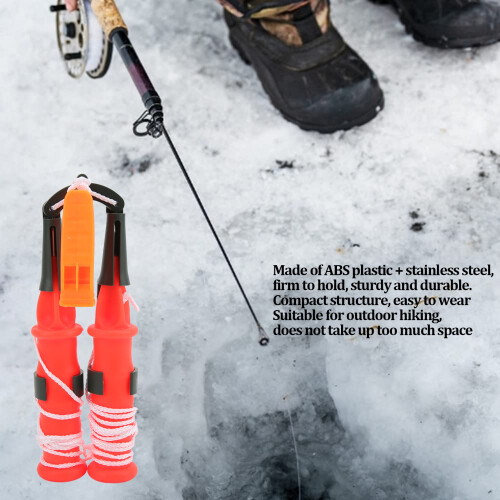 Kalte-Wetter-Eisfischerei-Sicherheitsausrüstung 2er-Pack mit Notfallpfeife & Seil 2