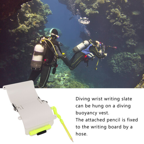 3-Panel Wrist Diving Slate with Pencil, Waterproof Underwater Communication Tool 2