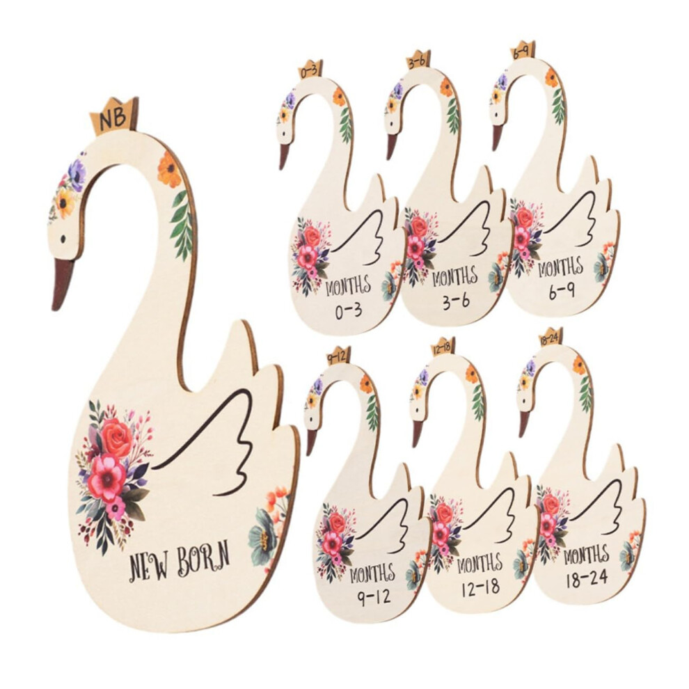 Closet Dividers For Clothes, 7Pcs Cartoon Swan Wardrobe Organizers, Easy Month And Age Sorting, Nursery Storage