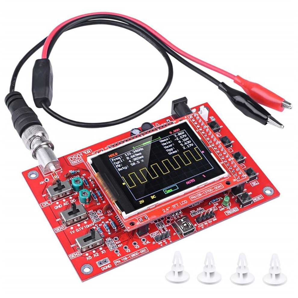 2.4-Inch Digital Handheld Oscilloscope Kit With Probe, Case & 200Khz Bandwidth 9351376448172