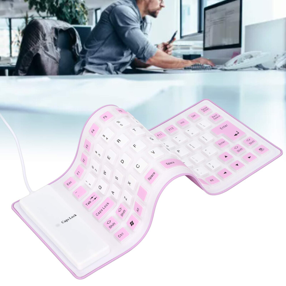 Silicone Keyboard 85 Keys Waterproof Dustproof Silent Usb Lightweight Purple 9371376448934