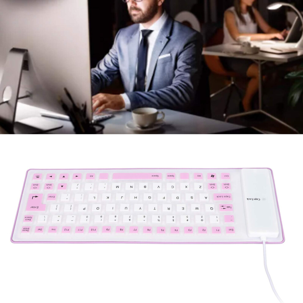 Silicone Keyboard 85 Keys Waterproof Dustproof Silent Usb Wired Purple 4941382329920