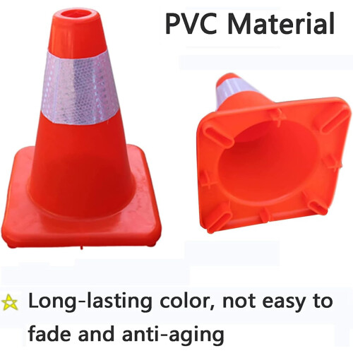 Traffic Safety Cones With Reflective Strips For  Visibility, Stackable Marker Cones, Road Warning Cones, 1 Piece 1