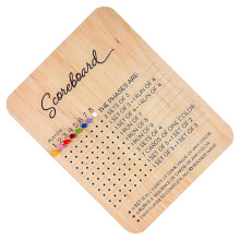 Wooden Scoreboard for Card and Board Games, Compact Travel Size Score Tracker, Easy to Read