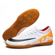 (White Orange TF, 36) New Men Non-Slip Football Boots FG/TF Soccer Shoes Ultralight High-quality TF Sneakers Cleats Hot-selling Futsal Indoor Match