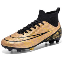 (Gold FG, 42) Men Football Boots Futsal Outdoor FG/TF Professional Unisex Soccer Shoes High-quality Grass Training Sport Ultralight Non-Slip