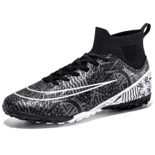 (Black TF, 44) Men Football Boots Futsal Outdoor FG/TF Professional Unisex Soccer Shoes High-quality Grass Training Sport Ultralight Non-Slip