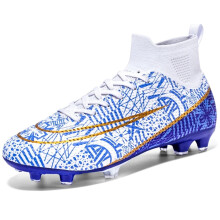 (White FG, 40) Men Football Boots Futsal Outdoor FG/TF Professional Unisex Soccer Shoes High-quality Grass Training Sport Ultralight Non-Slip