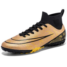 (Gold TF, 45) Men Football Boots Futsal Outdoor FG/TF Professional Unisex Soccer Shoes High-quality Grass Training Sport Ultralight Non-Slip