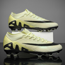(Beige Black FG, 35) New Mid-top Men Match Sneakers Football Boots Cleats Soccer Shoes High-quality Hot-selling Non-Slip FG/TF Futsal Indoor