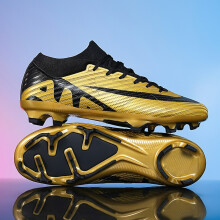 (Black Gold FG, 36) New Mid-top Men Match Sneakers Football Boots Cleats Soccer Shoes High-quality Hot-selling Non-Slip FG/TF Futsal Indoor