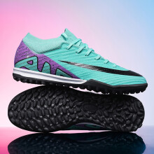(Green Purple TF, 45) New Mid-top Men Match Sneakers Football Boots Cleats Soccer Shoes High-quality Hot-selling Non-Slip FG/TF Futsal Indoor