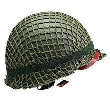 WW2 US M1 Steel Helmet Green With Net Cover Airsoft And Paintball Compatible OD Green M1 Style