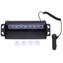 Luci stroboscopiche a LED rosse e blu per cruscotto, luci lampeggianti di emergenza con 8 LED ad alta potenza, luce di segnalazione super luminosa