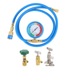 Kit di tubi flessibili per refrigerante R134A di alta qualità, kit di ricarica per climatizzatore auto con manometro di precisione per prestazioni
