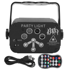 Lumini de petrecere disco, lumini laser multi-efect pentru decorațiuni de petrecere în interior și exterior, lumini DJ activate prin sunet cu
