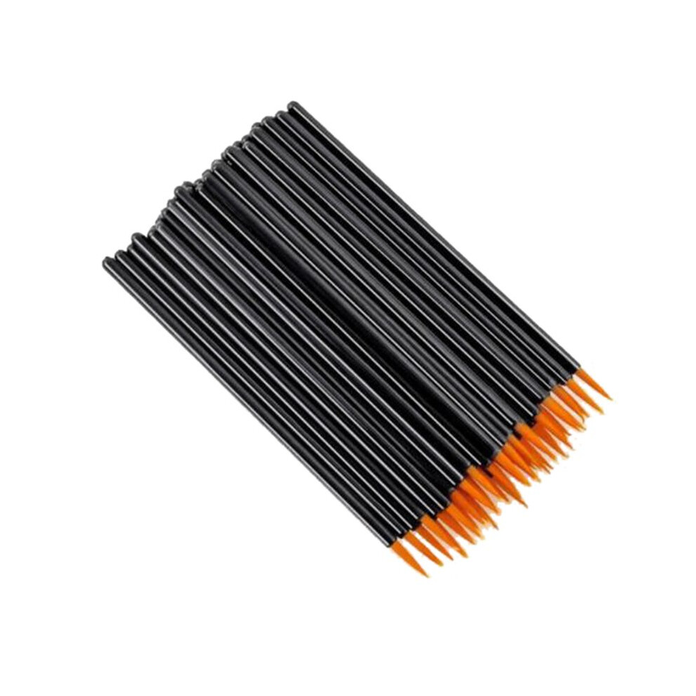 Yellow 100Pcs Beauty Makeup Eyeliner Brushes With Cap Make Brush Disposable Eyeliner Brush