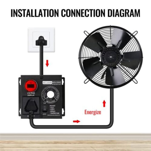 AC Motor Speed Controller 120V, Variable Speed Controller Fan Speed Controller,Motor Variable Voltage Regulator, US Plug 1