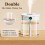 Air Humidifier 2L Capacity Double Nozzle with LCD Humidity Display Essential Oil Diffuser Portable USB,White 6